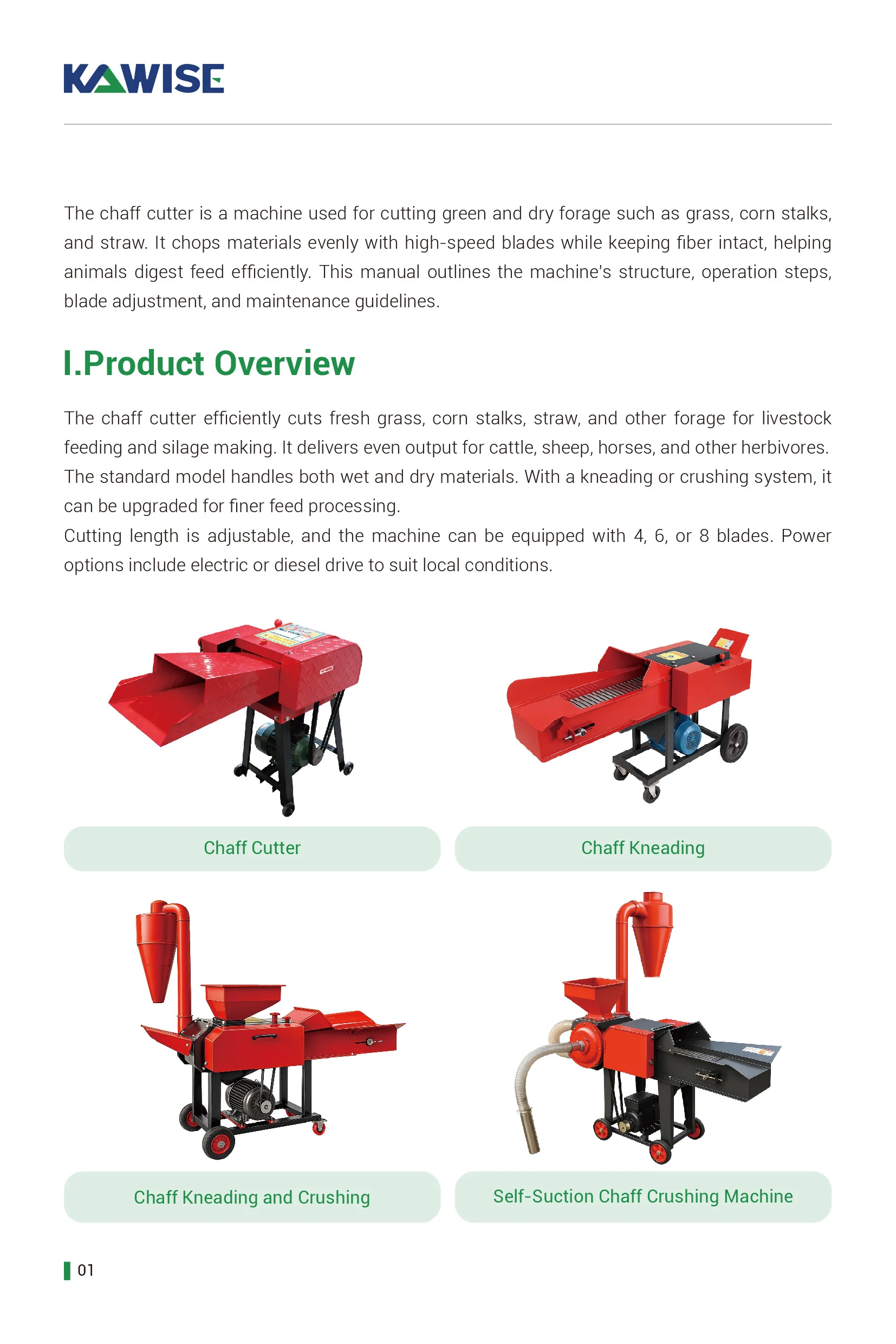 product overview of chaff cutter