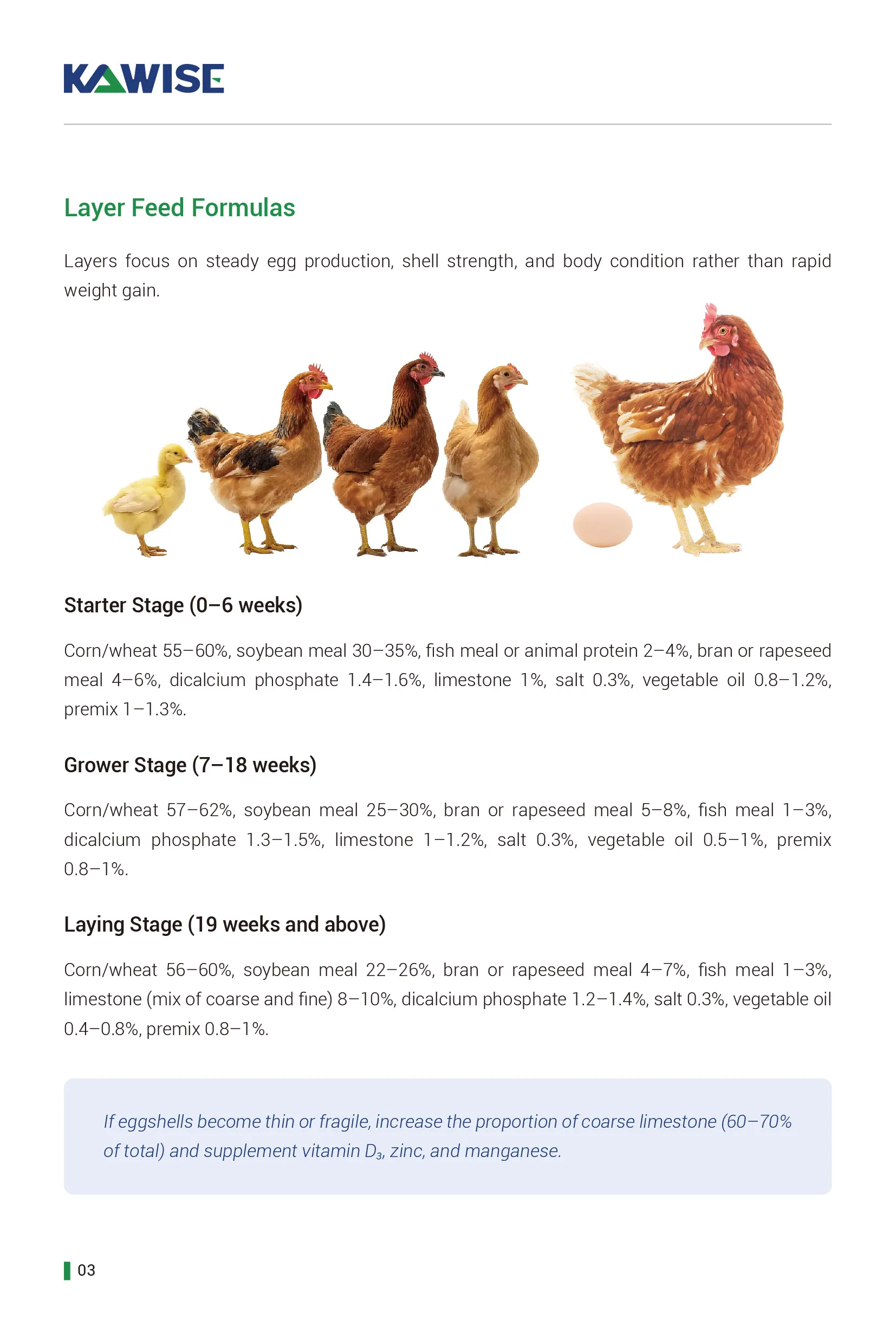 layer chicken feed formulation