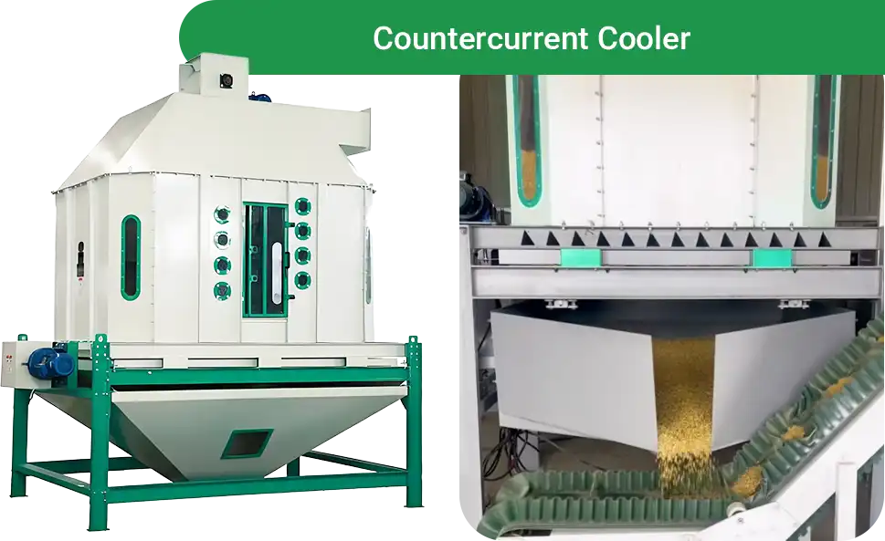 cooling machine cools the pellets