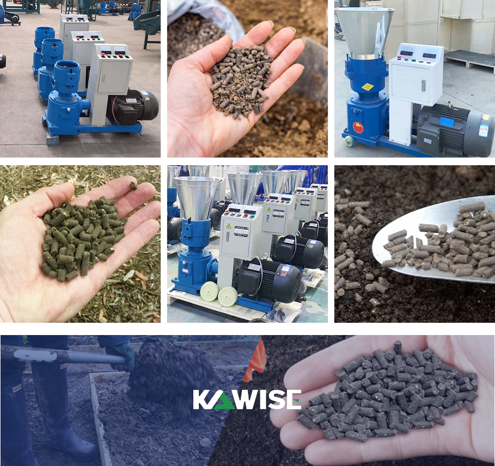 making horse manure pellets with our machine