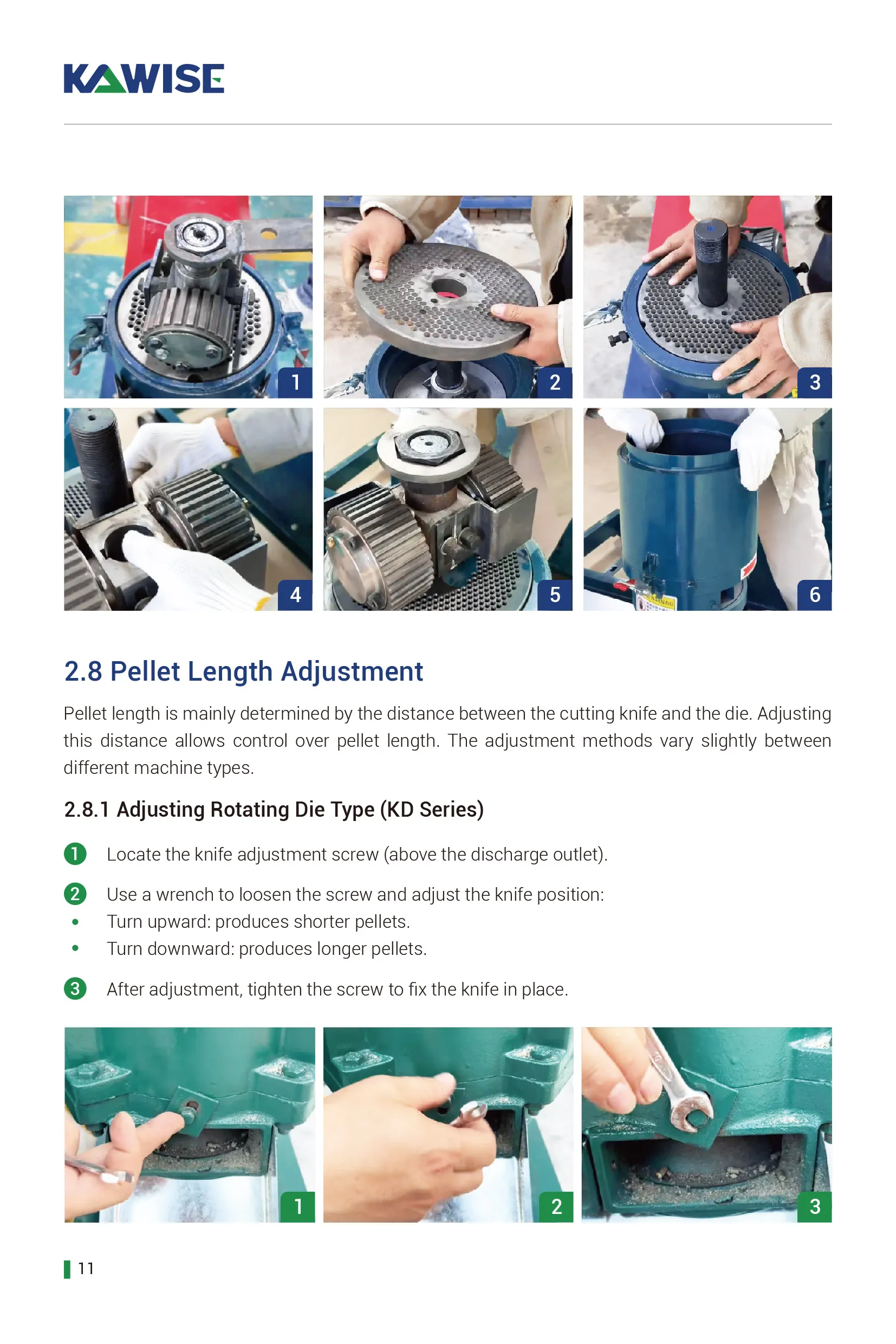 pellet length adjustment steps