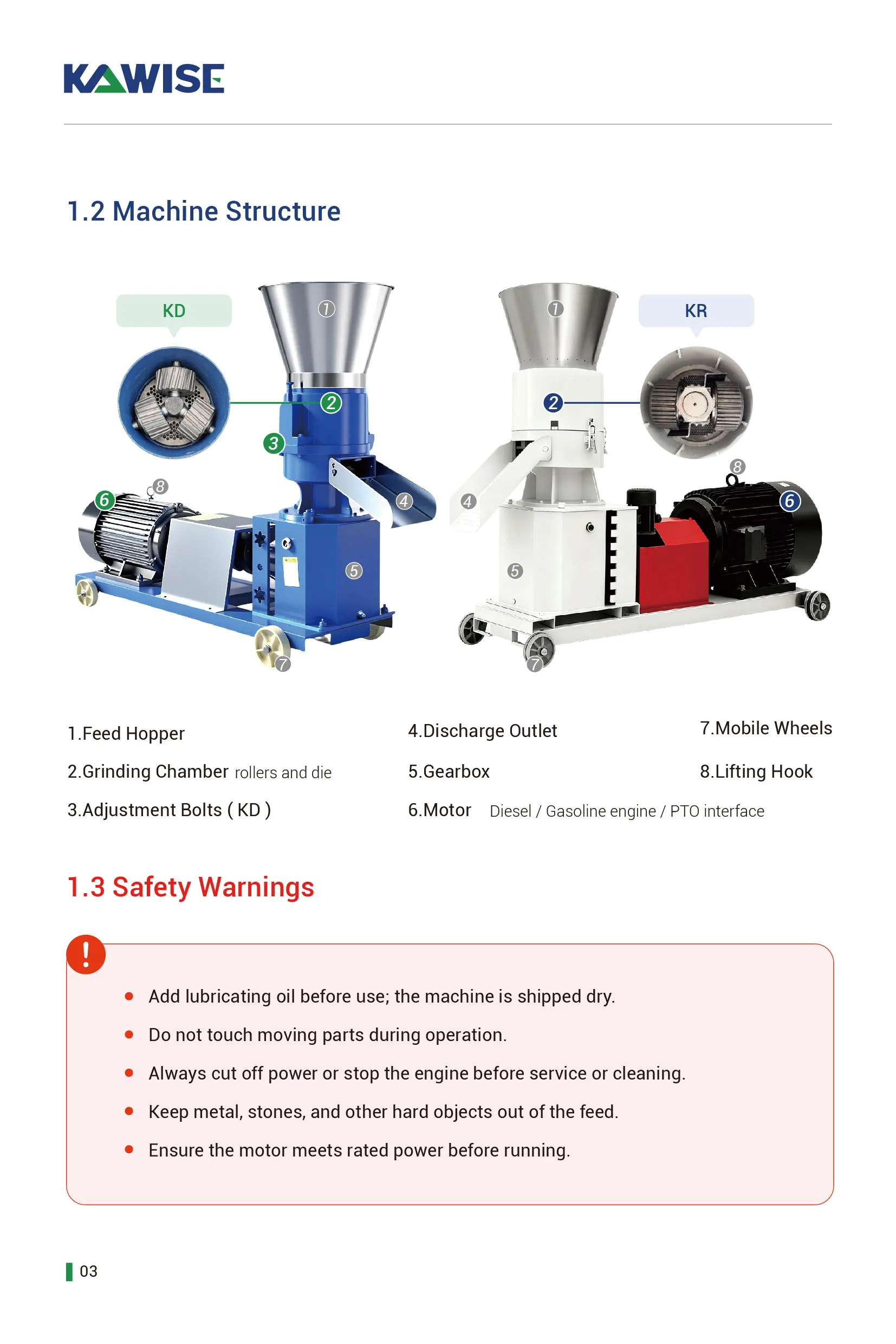 pellet machine structure